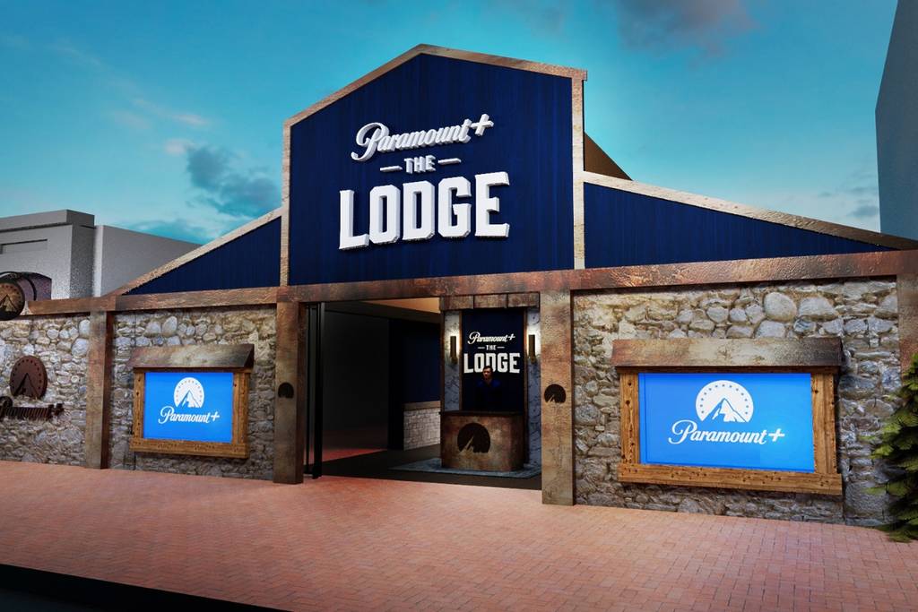 Renderings del Paramount+ Lodge pop-up