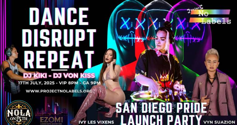 flyer for a launch party for San Diego Pride