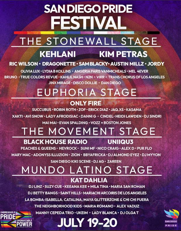 Pride Festival line-up
