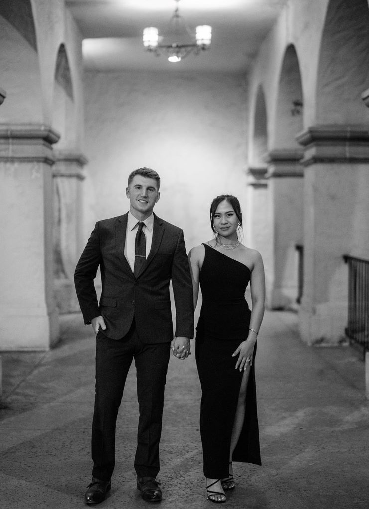 black and white couple posing