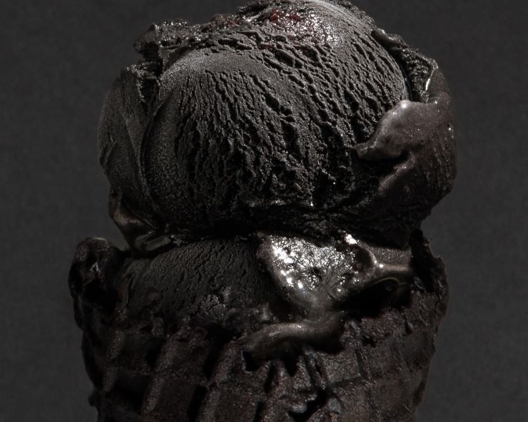 scoop of black ice-cream