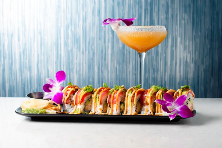 sushi and a cocktail at Shoebird