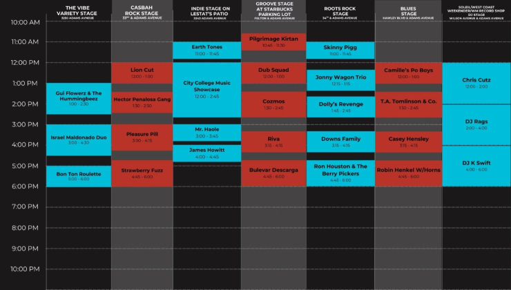 Adams Avenue Street Fair  line-up