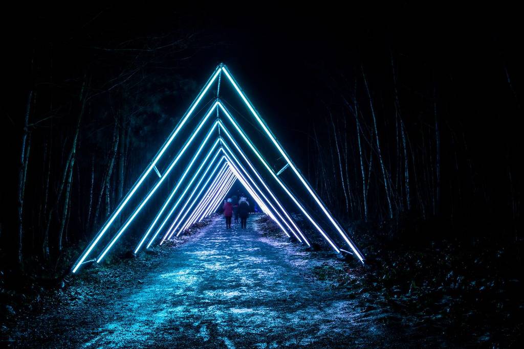 illuminated triangular arches