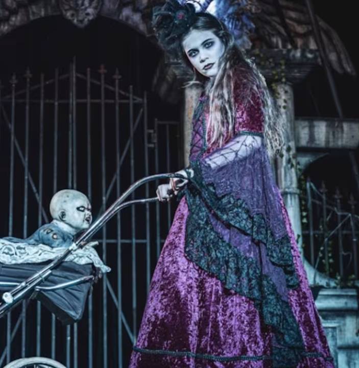 creepy woman with baby Halloween