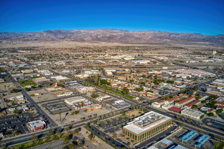 Aerial view of Californian city