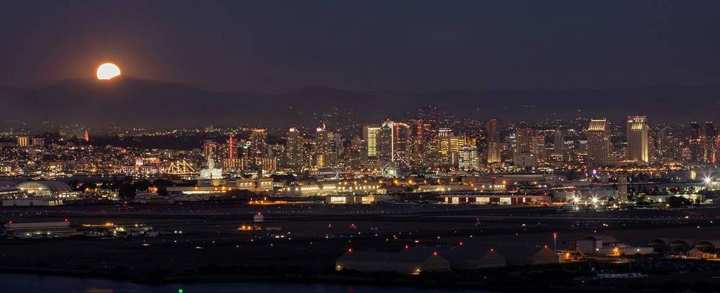 full moon over San Diego