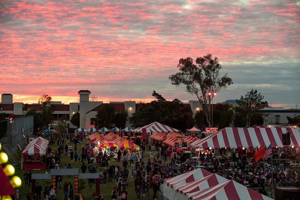 San Diego Tet Festival seen from above at sunset