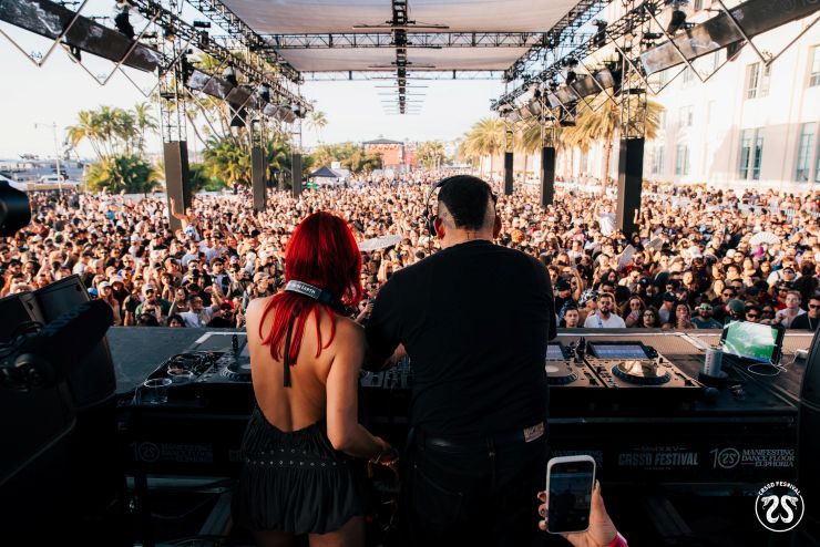 DJs at a festival by the bay in San Diego