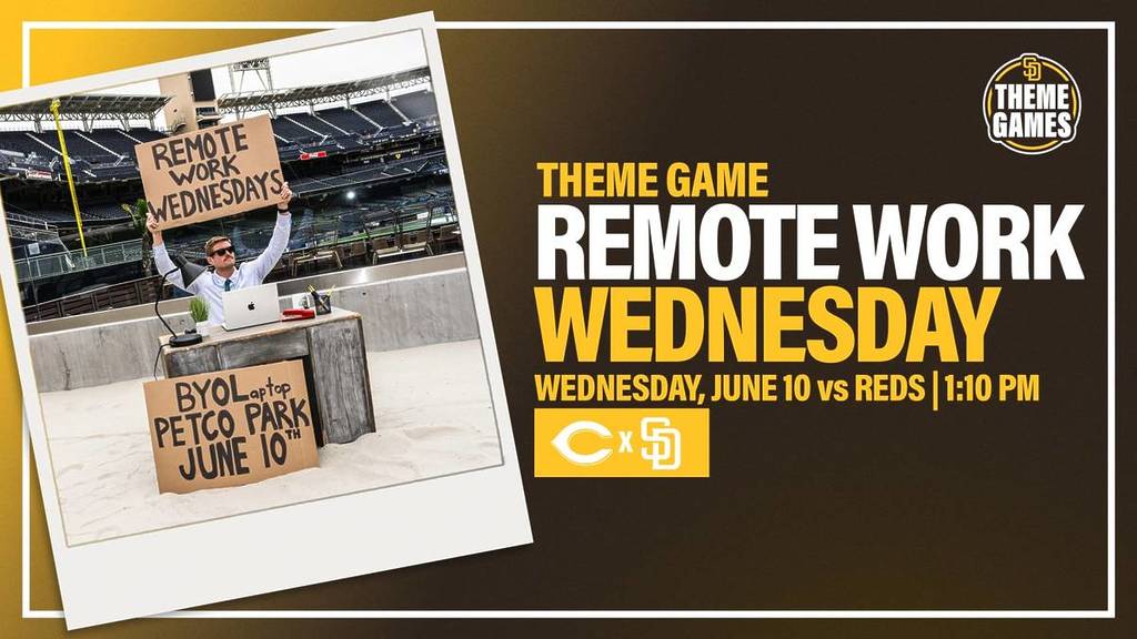 promoción del «Remote Work Wednesday» en el Petco Park durante el partido de los Padres