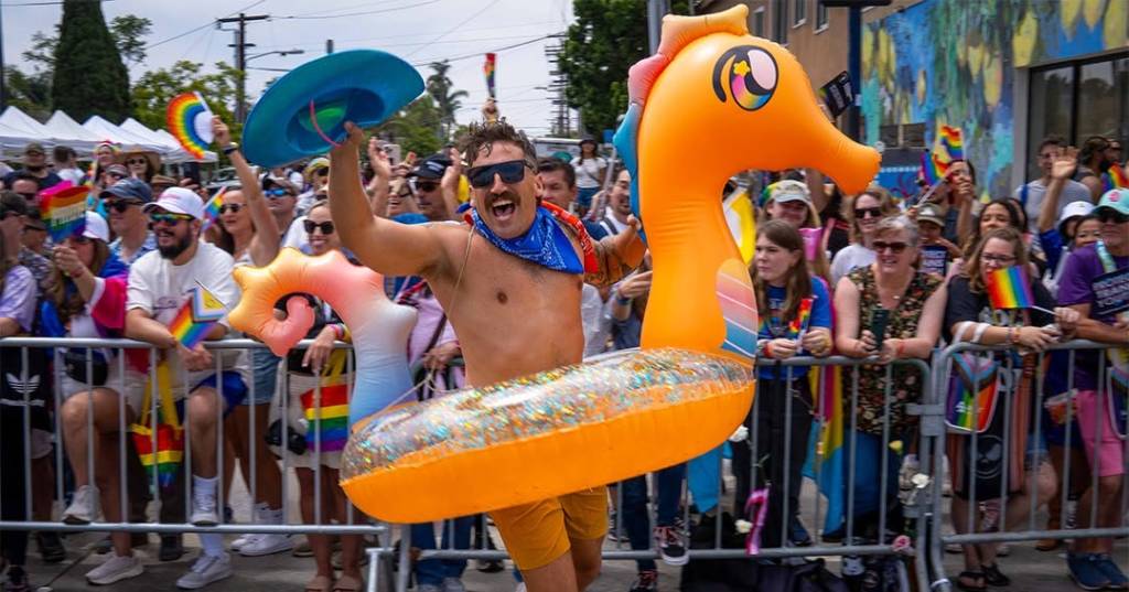 man at Pride parade