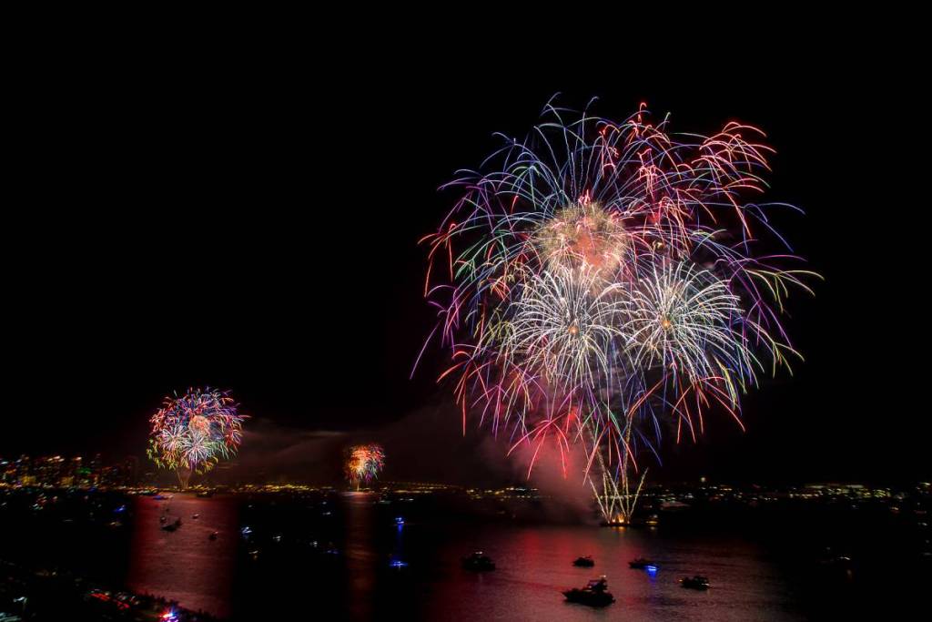 4th of July fireworks over the San Diego bay