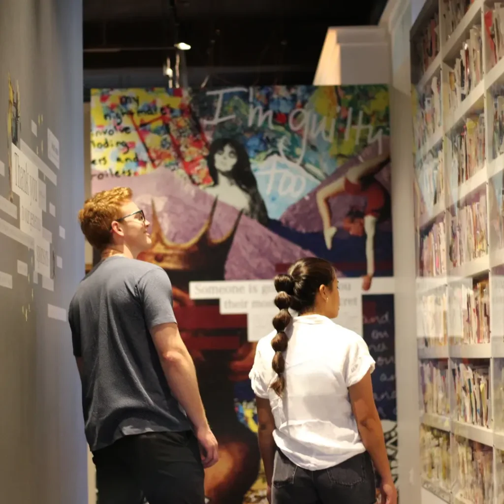 people visiting a museum