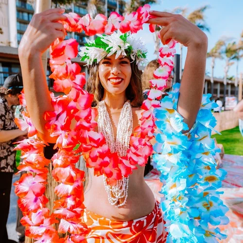 woman with lei