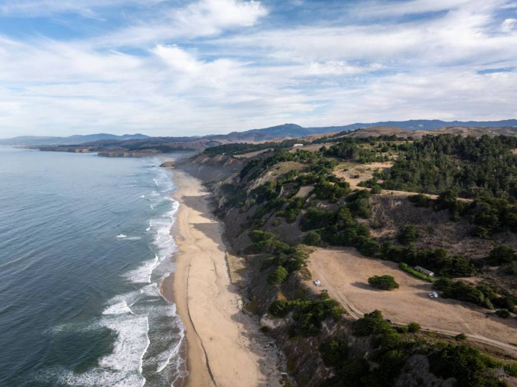 a California beach seen from above