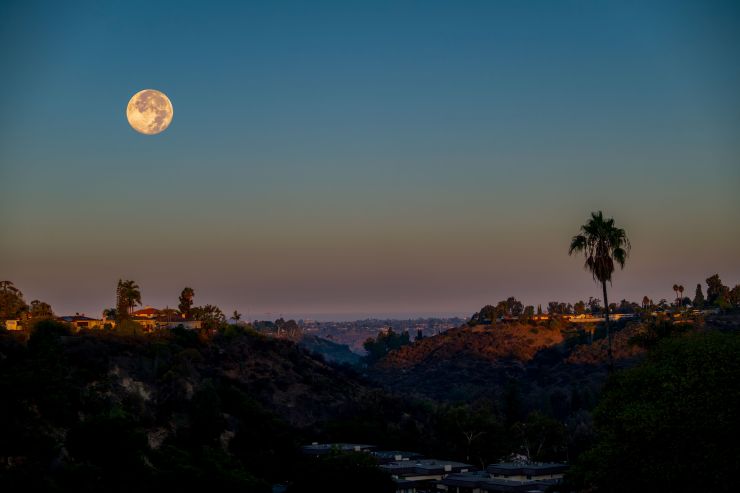 a full moon over San Diego