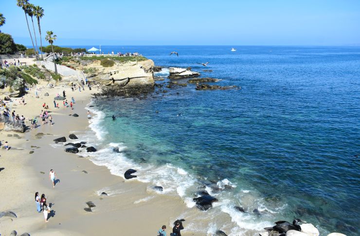 La Jolla Cove with people on the beach