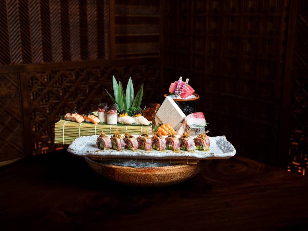 a plate of sushi