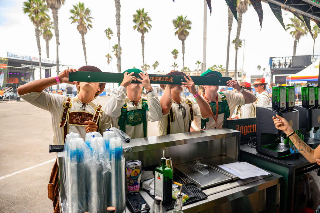 men drinking beer at Oktoberfest celebration