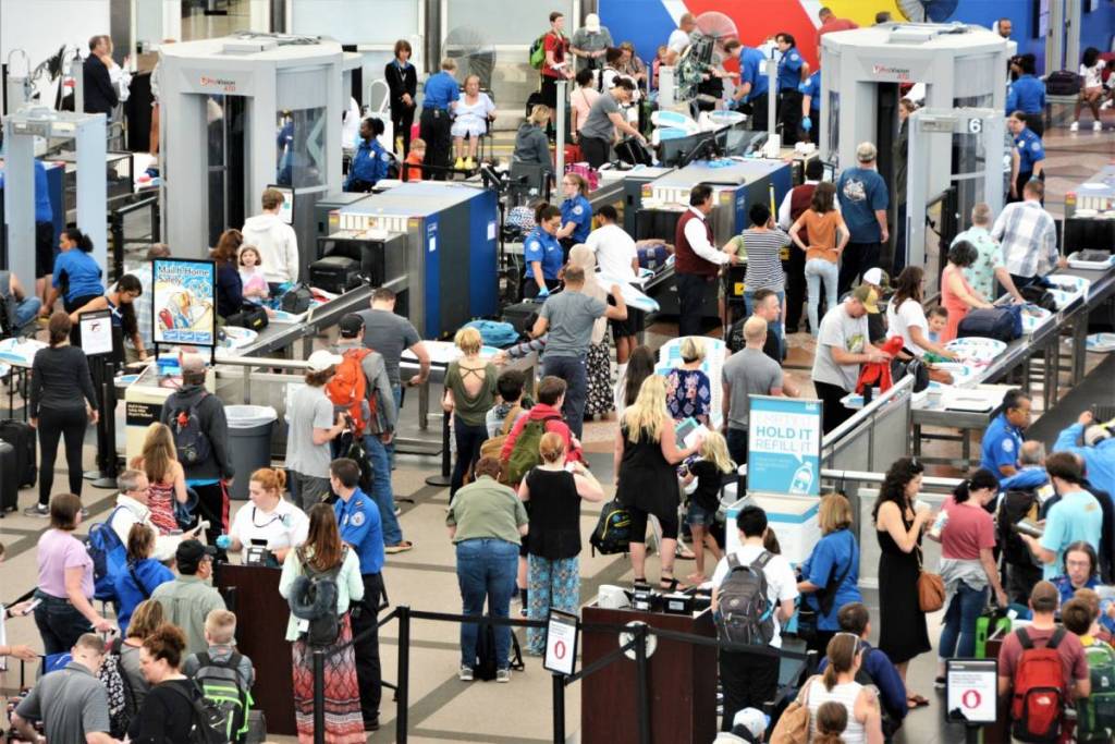 people in an airport