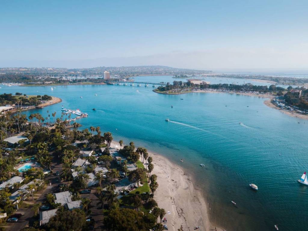 Mission Bay in San Diego from above