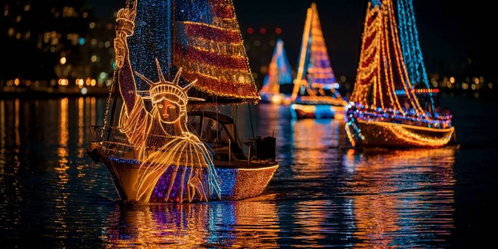 a boat parade in San Diego