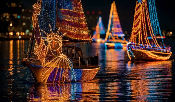 San Diego Bay Parade of Lights: map, route, and arrival times
