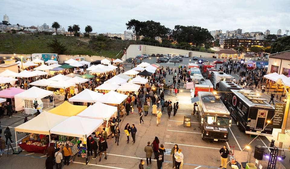 SF’s Massive Waterfront Night Market Returns This Friday — With Over 25 Food Trucks, 50 Craft Vendors, And Free Live Music