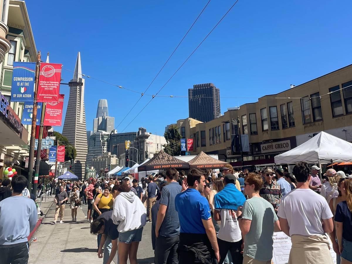 crowded street in SF
