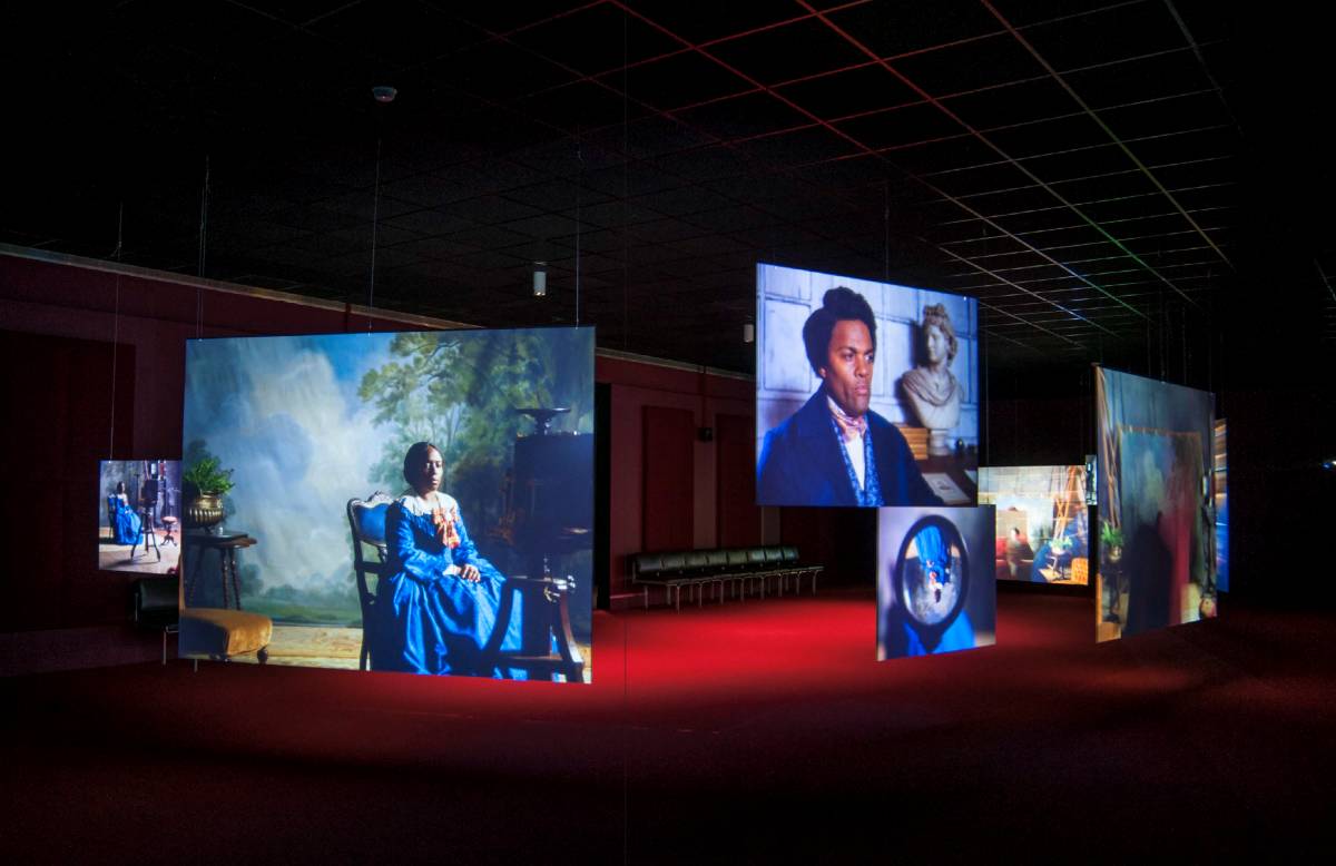 Installation of Isaac Julien "North Star (Lessons of the Hour)," 2019.