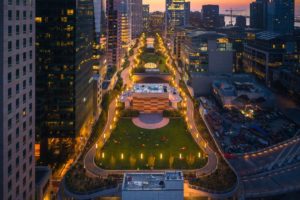 Salesforce Park is hosting a free, 3-day music festival with over 40 breweries and live techno this August