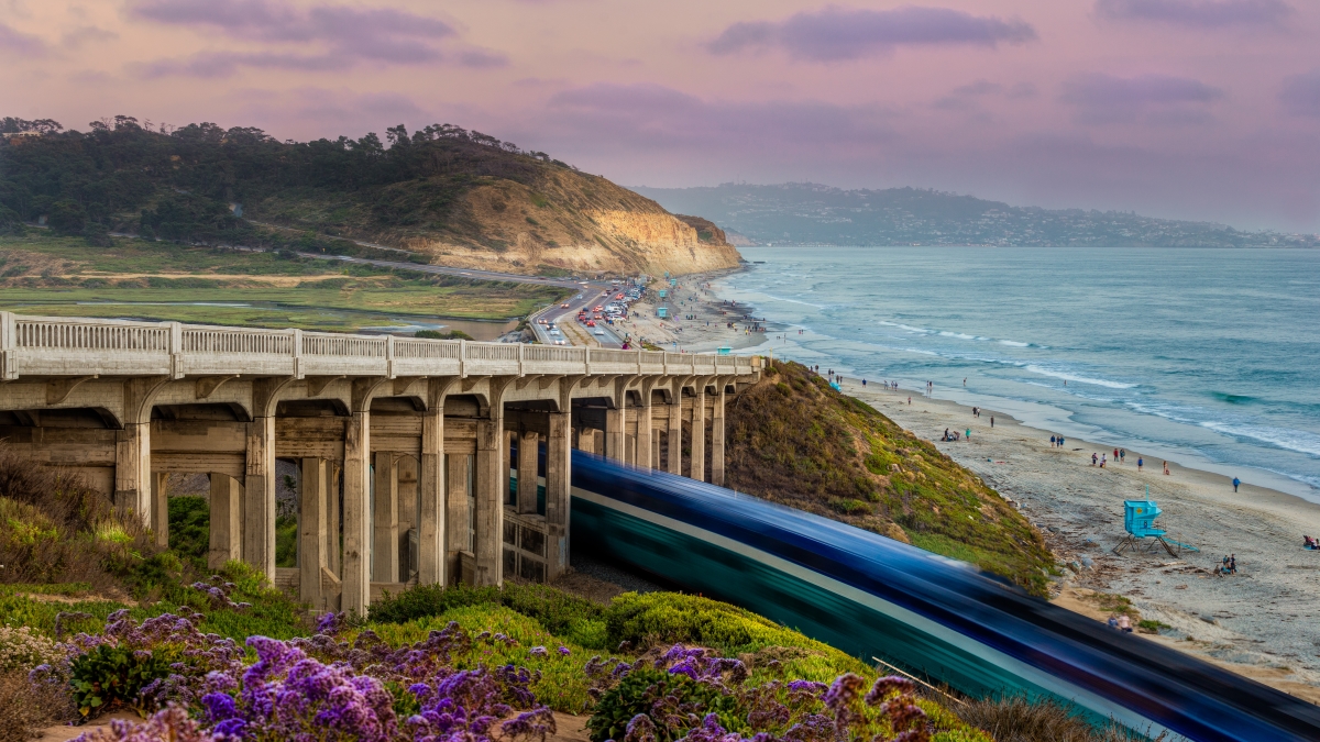Amtrak train California coast