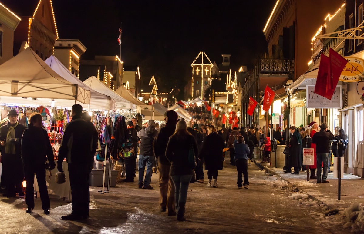 people enjoying the holiday event outside