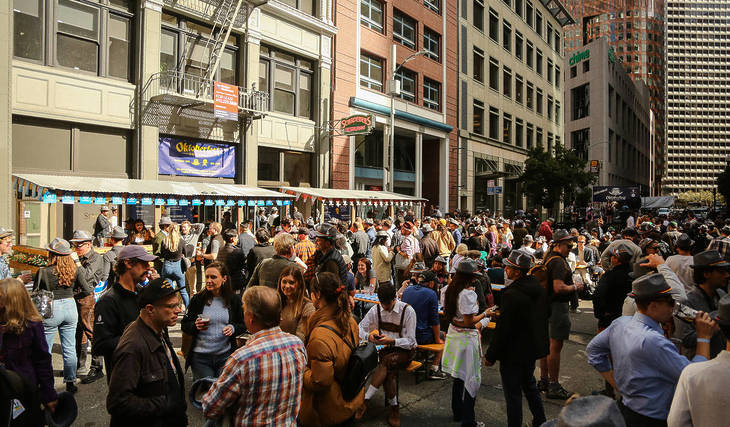 Downtown San Francisco is throwing a free, 8-hour block party for Oktoberfest with live music, games, and drinks