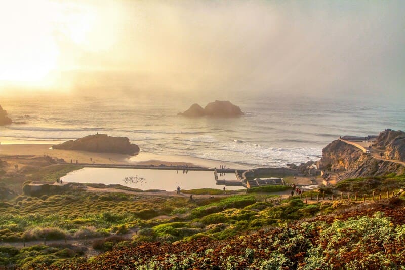 Land's End at sunset in SF.