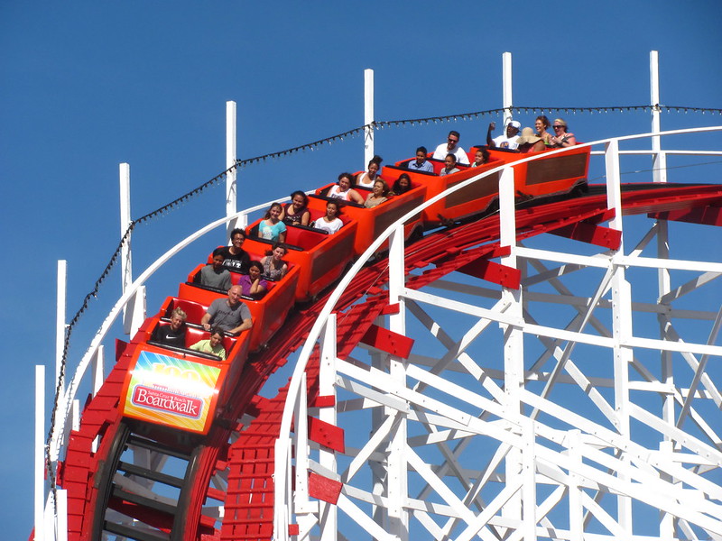 Giant Dipper roller coaster.