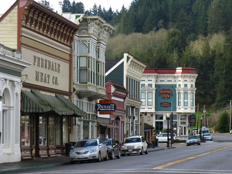 Victorian buildings in Ferndale, CA.