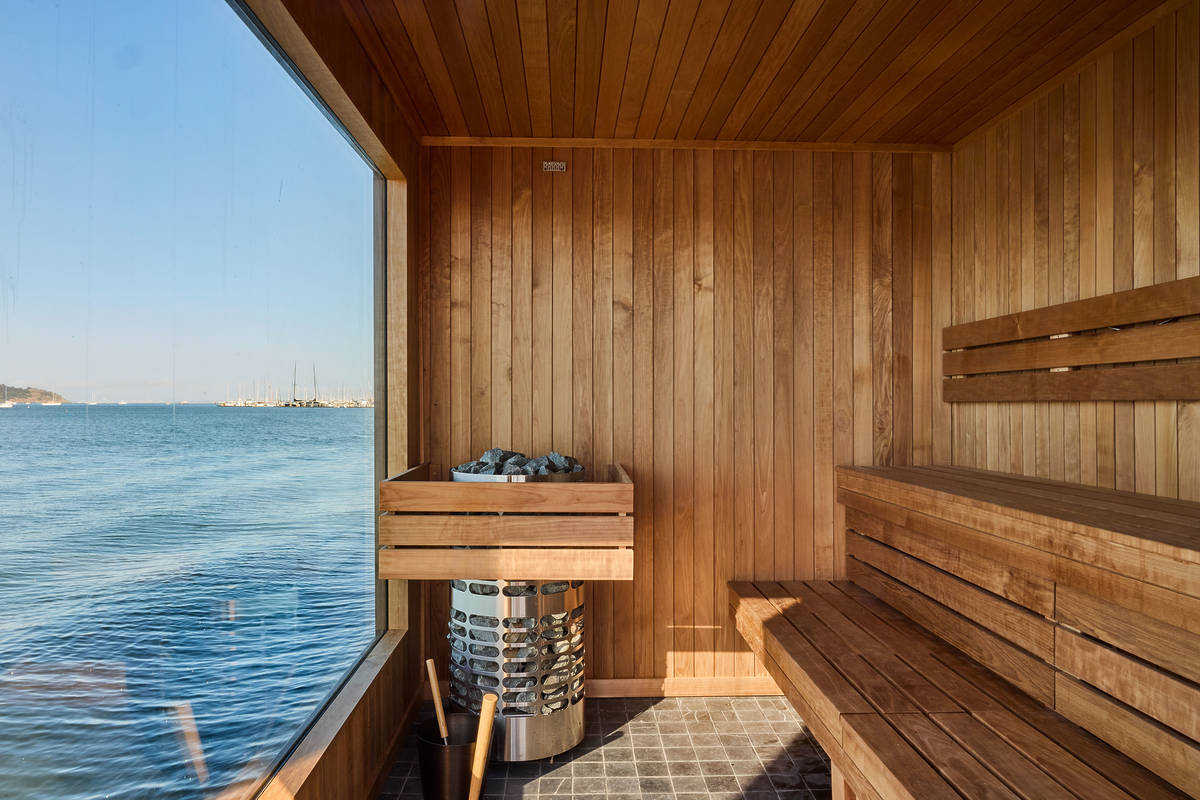 the interior of a sauna in the bay area
