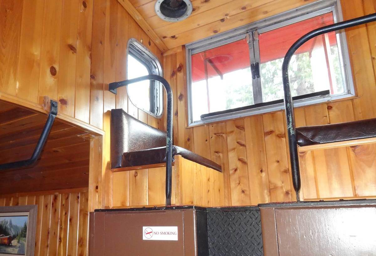 inside a vintage train car