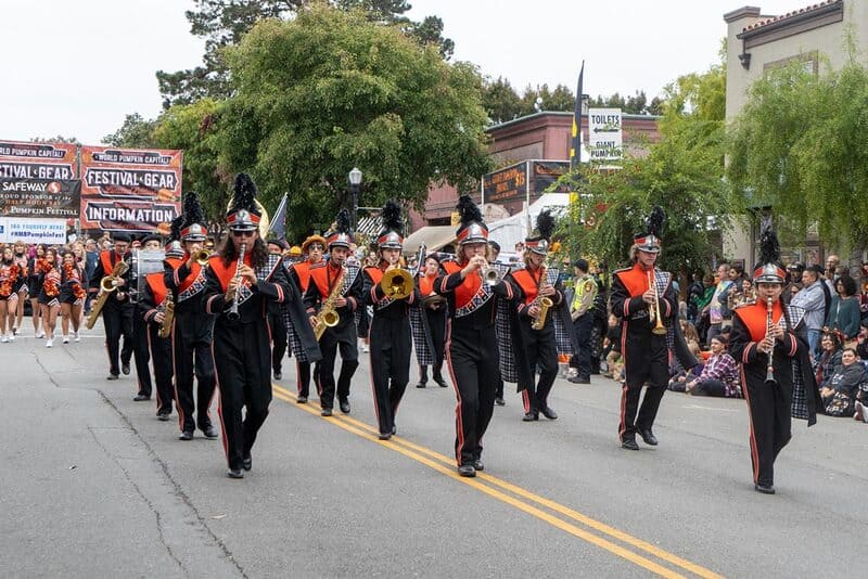 HMB marching band at the Half Moon Bay Pumpkin Festival
