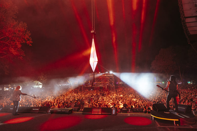 Motley Crue performs at Aftershock 2024.