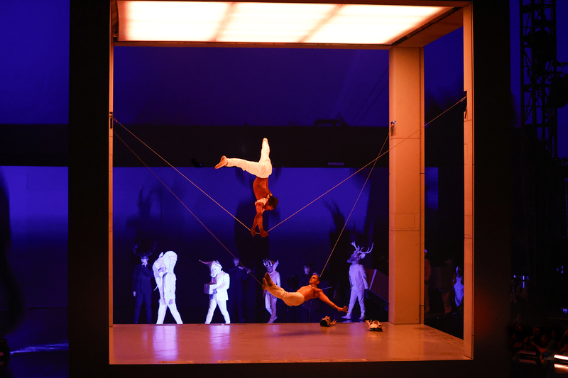 Slackline performers at Cirque du Soleil