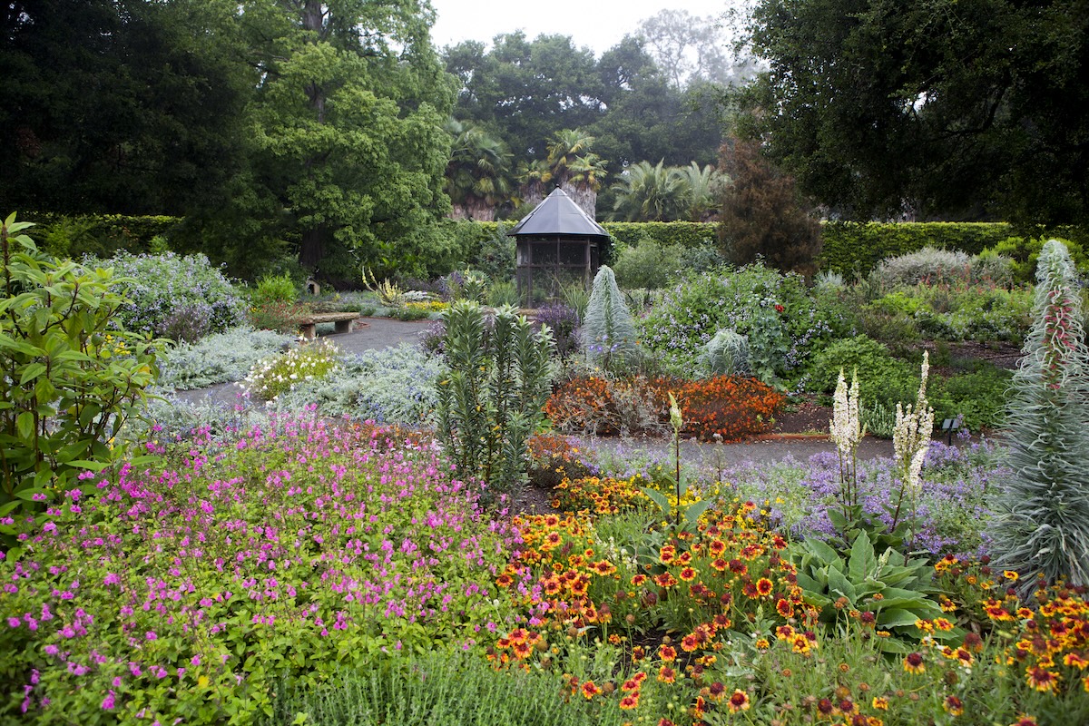 A blooming, colorful garden at Lotusland