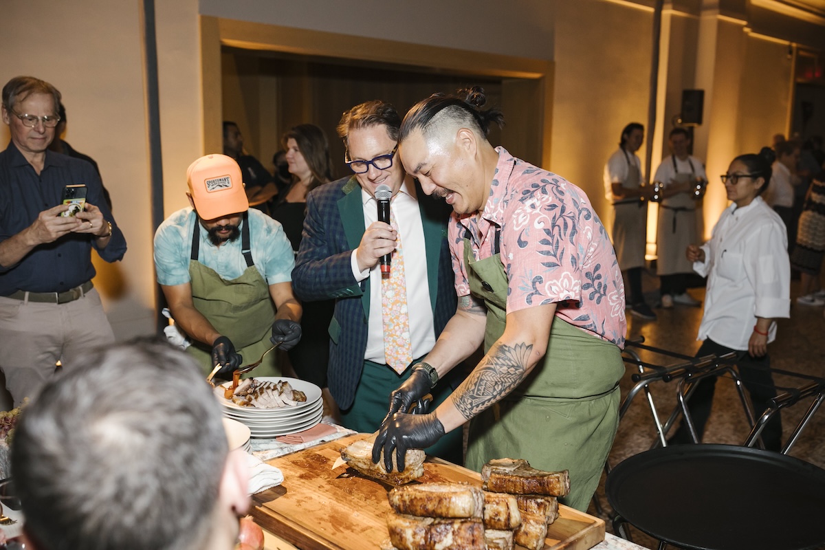 people eating food in SF