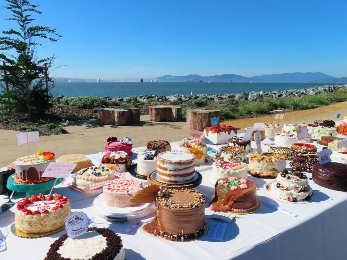 Cakes on a table
