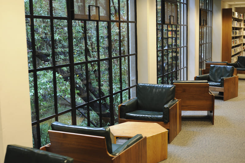 Mill Valley public library seats by window