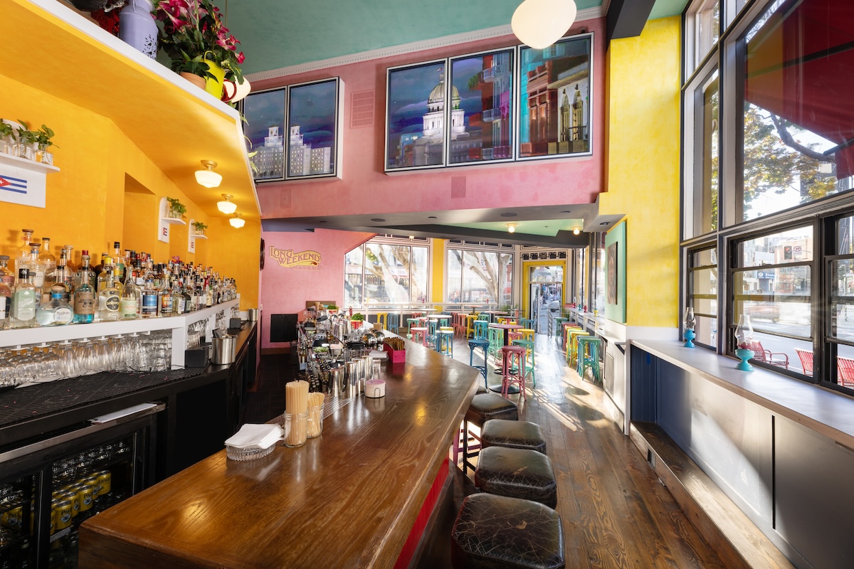 a colorful bar called Long Weekend in SF