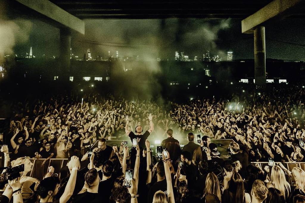a large crowd at a concert