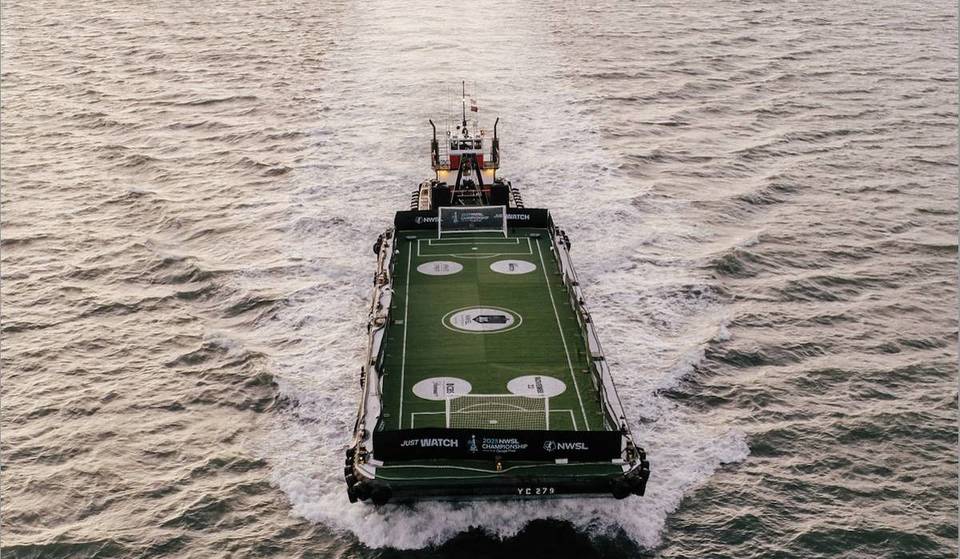 A Floating Soccer Field Was On The San Francisco Bay This Week — Here’s Why
