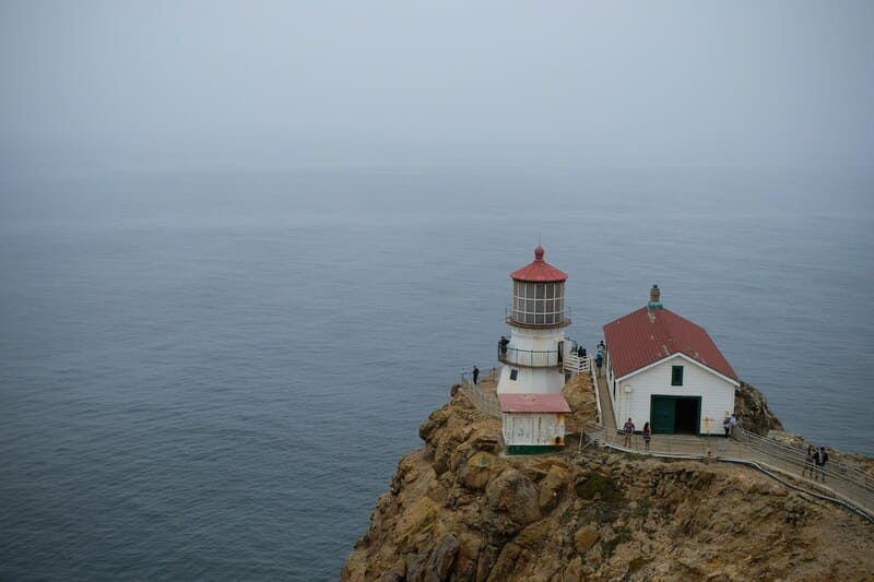 Point Reyes Lighthouse on a foggy day